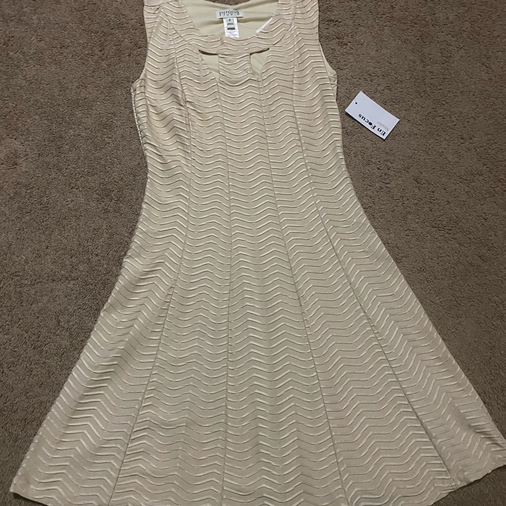 Enfocus Studio Cream Sleeveless Dress
